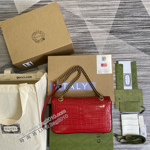 Gucci新款全皮女包 古馳Marmont系列小號鏈條肩背包 Gucci經典款斜挎女包 443497  ydg3206